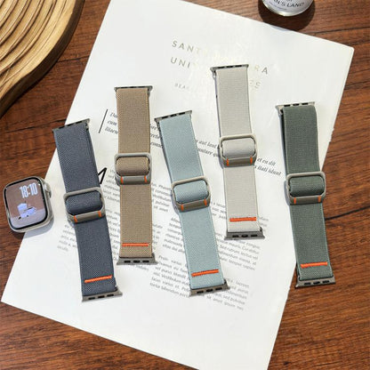 For Apple Watch 46mm / 49mm / 45mm / 44mm Watchman Mechanical Buckle Nylon Watch Band(Starlight) by bashfashion