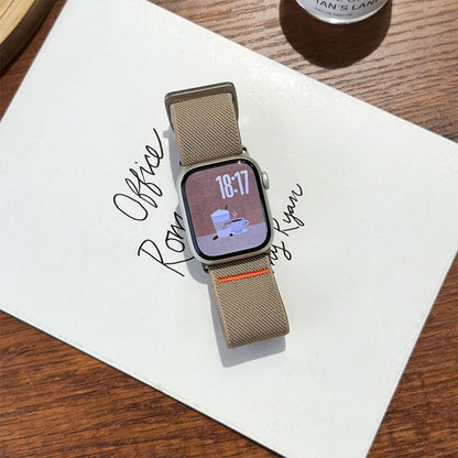 For Apple Watch 46mm / 49mm / 45mm / 44mm Watchman Mechanical Buckle Nylon Watch Band(Starlight) by bashfashion