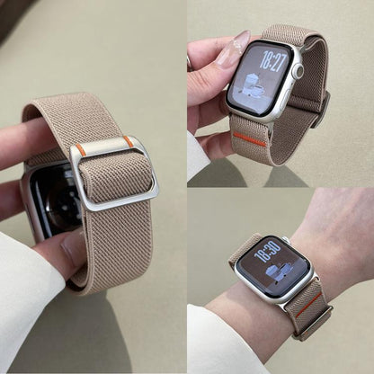 For Apple Watch 46mm / 49mm / 45mm / 44mm Watchman Mechanical Buckle Nylon Watch Band(Starlight) by bashfashion