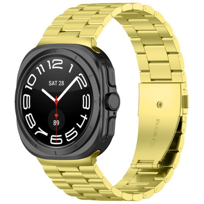 For Samsung Galaxy Watch Ultra 47mm / Ultra 2025 Three Beads Stainless Steel Watch Band with Removal Tool(Gold) by bashfashion