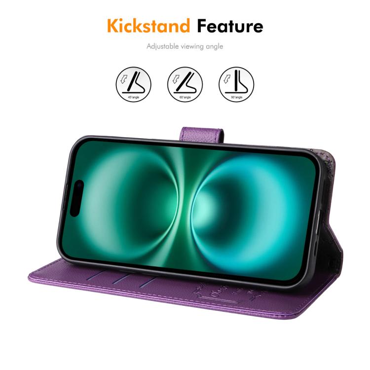 For iPhone 17 Pro ENKAY RFID Blocking Wallet Kickstand Litchi Texture Leather Phone Case(Beige) by ENKAY