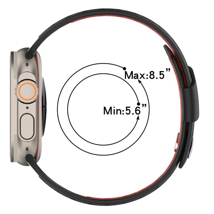 For Apple Watch 46mm / 49mm / 45mm / 44mm Oblique Buckle Breathable Two-Color Silicone Watch Band(Oxford Pink Rose Gray) by bashfashion