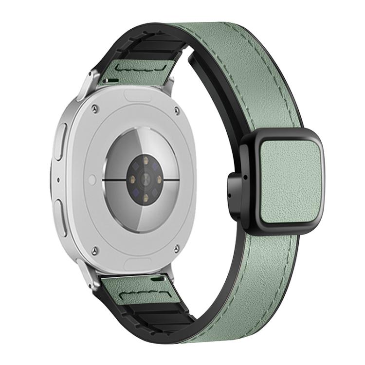 For Samsung Galaxy Watch8 / Watch8 Classic Square Magnetic Buckle Leather Skin Silicone Watch Band(Azure) by bashfashion