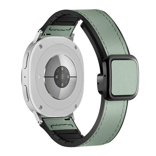 For Samsung Galaxy Watch8 / Watch8 Classic Square Magnetic Buckle Leather Skin Silicone Watch Band(Azure) by bashfashion