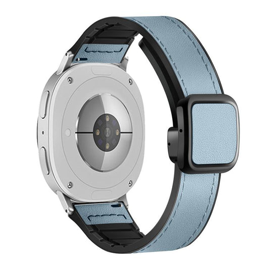 For Samsung Galaxy Watch8 / Watch8 Classic Square Magnetic Buckle Leather Skin Silicone Watch Band(Starlight Blue) by bashfashion