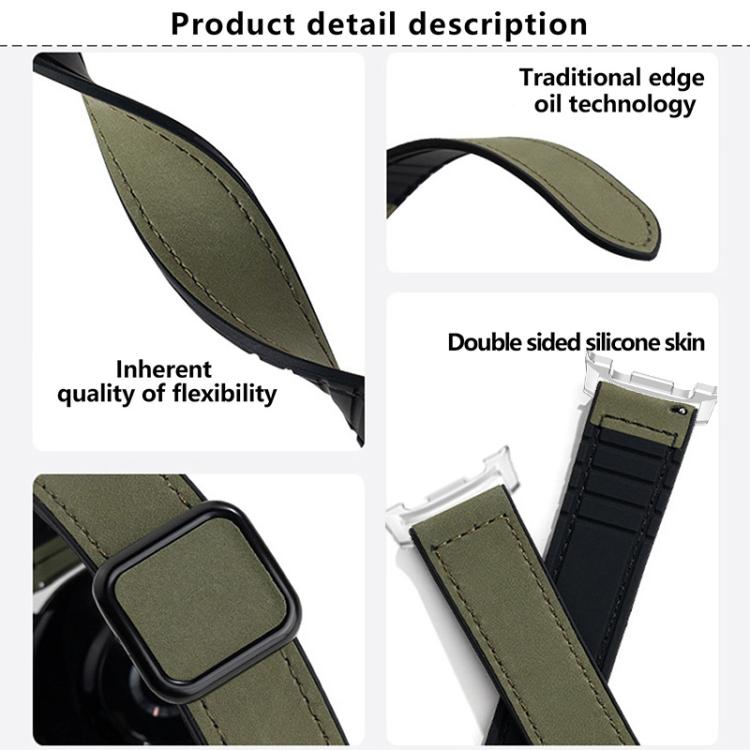 For Samsung Galaxy Watch8 / Watch8 Classic Square Magnetic Buckle Leather Skin Silicone Watch Band(Beige) by bashfashion