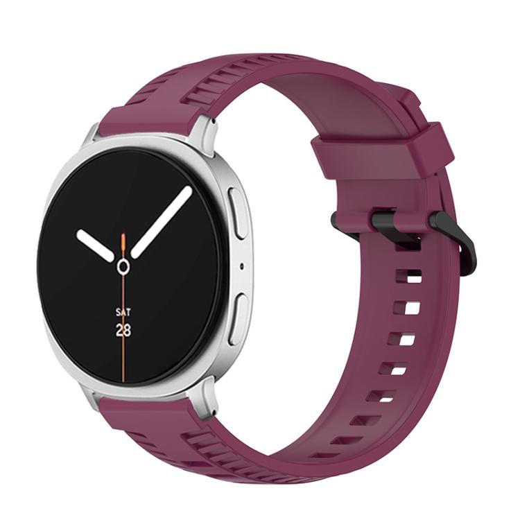 For Samsung Galaxy Watch8 / Watch8 Classic Tire Texture Silicone Watch Band(Wine Red) by bashfashion