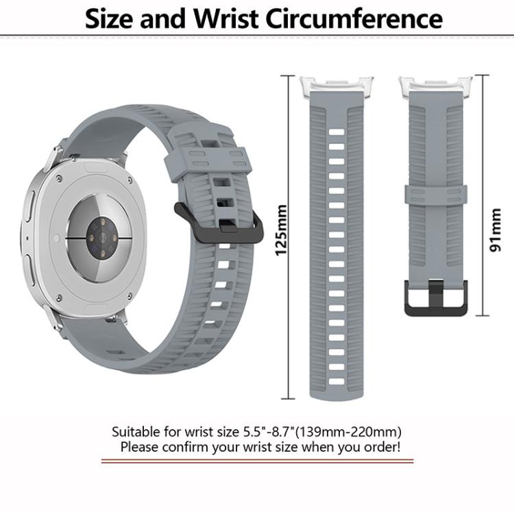 For Samsung Galaxy Watch8 / Watch8 Classic Tire Texture Silicone Watch Band(Gray) by bashfashion