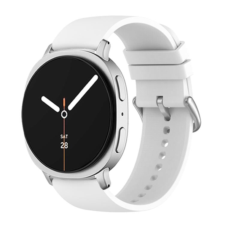 For Samsung Galaxy Watch8 / Watch8 Classic Round Tail Silicone Watch Band(White) by bashfashion