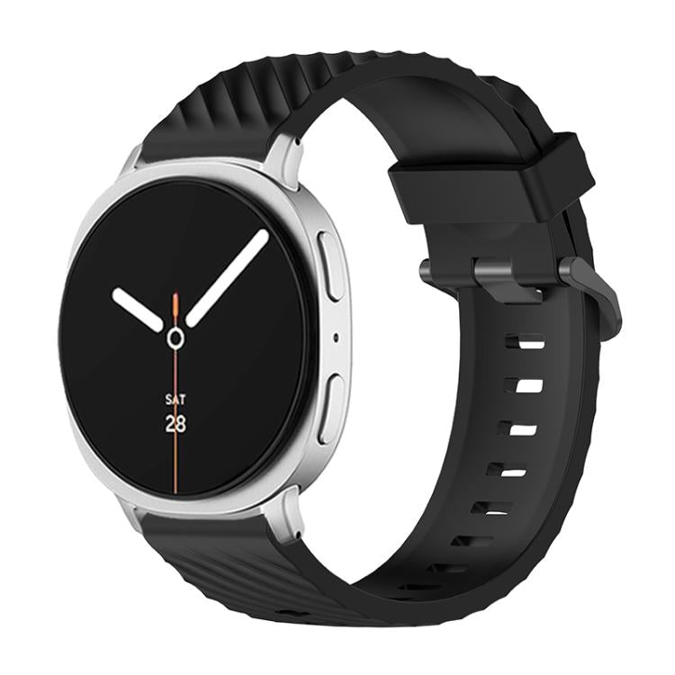 For Samsung Galaxy Watch8 / Watch8 Classic Black Buckle Spruce Silicone Watch Band(Black) by bashfashion