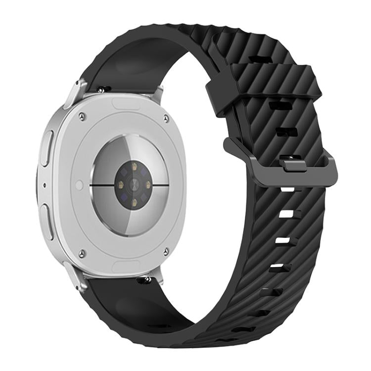 For Samsung Galaxy Watch8 / Watch8 Classic Black Buckle Spruce Silicone Watch Band(Black) by bashfashion