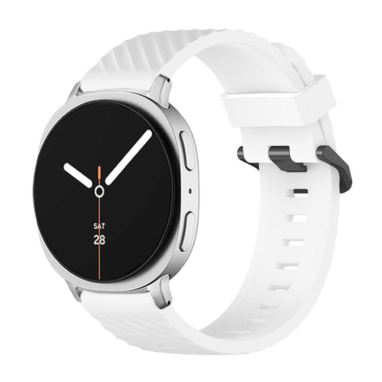 For Samsung Galaxy Watch8 / Watch8 Classic Black Buckle Spruce Silicone Watch Band(White) by bashfashion