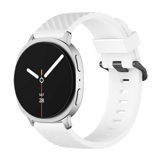 For Samsung Galaxy Watch8 / Watch8 Classic Black Buckle Spruce Silicone Watch Band(White) by bashfashion