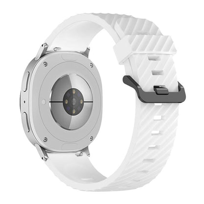 For Samsung Galaxy Watch8 / Watch8 Classic Black Buckle Spruce Silicone Watch Band(White) by bashfashion