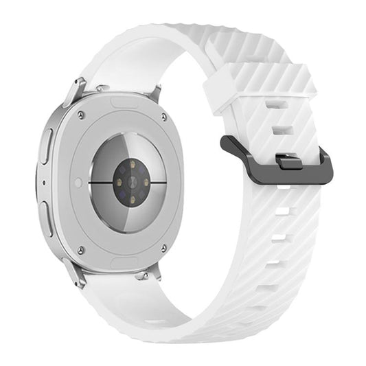 For Samsung Galaxy Watch8 / Watch8 Classic Black Buckle Spruce Silicone Watch Band(White) by bashfashion