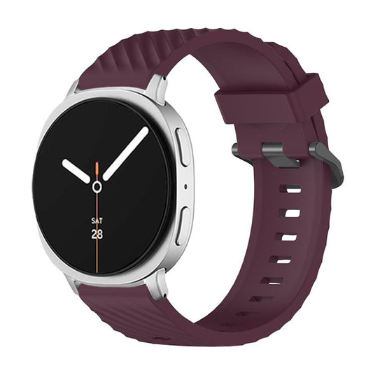 For Samsung Galaxy Watch8 / Watch8 Classic Black Buckle Spruce Silicone Watch Band(Wine Red) by bashfashion