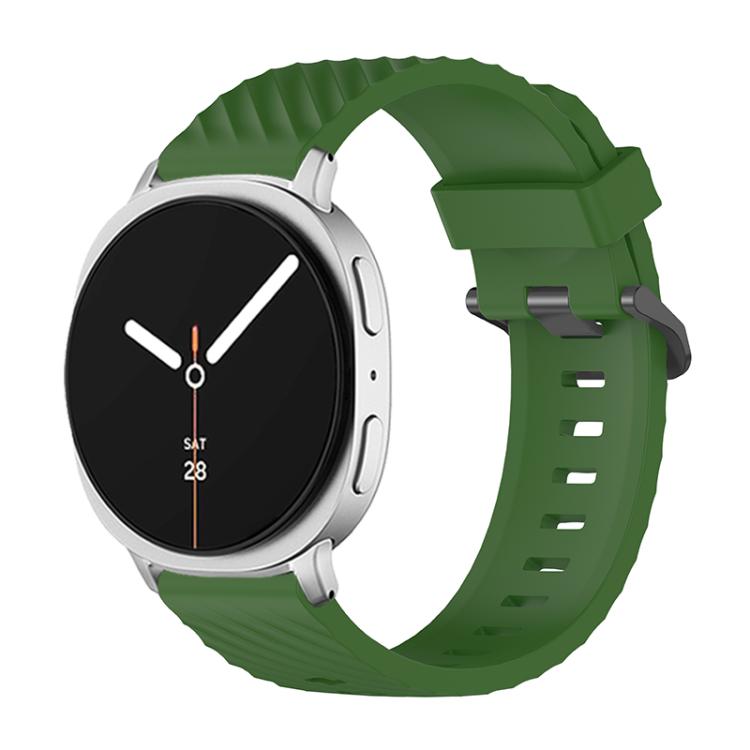 For Samsung Galaxy Watch8 / Watch8 Classic Black Buckle Spruce Silicone Watch Band(Army Green) by bashfashion