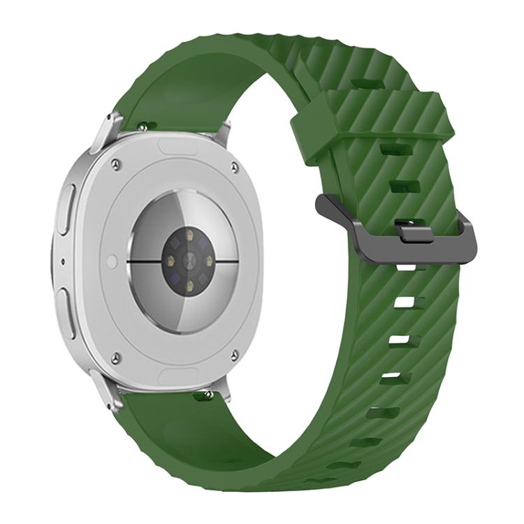 For Samsung Galaxy Watch8 / Watch8 Classic Black Buckle Spruce Silicone Watch Band(Army Green) by bashfashion