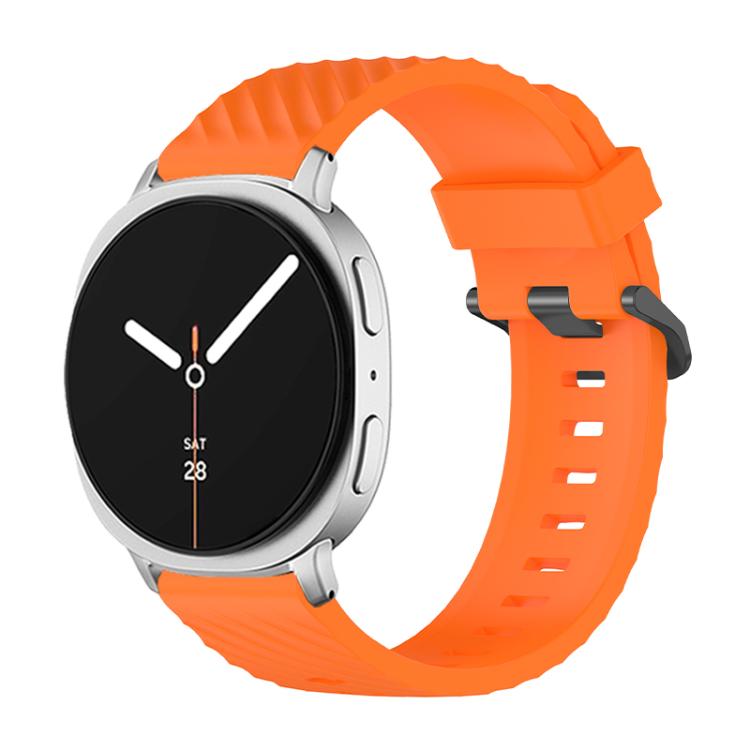 For Samsung Galaxy Watch8 / Watch8 Classic Black Buckle Spruce Silicone Watch Band(Orange) by bashfashion