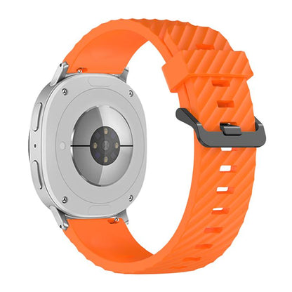 For Samsung Galaxy Watch8 / Watch8 Classic Black Buckle Spruce Silicone Watch Band(Orange) by bashfashion
