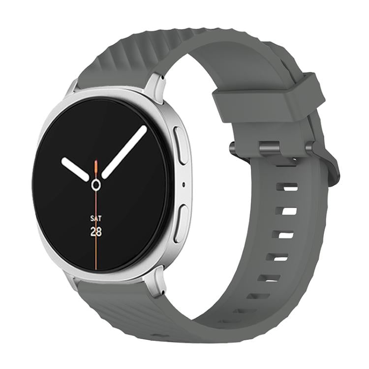 For Samsung Galaxy Watch8 / Watch8 Classic Black Buckle Spruce Silicone Watch Band(Space Gray) by bashfashion