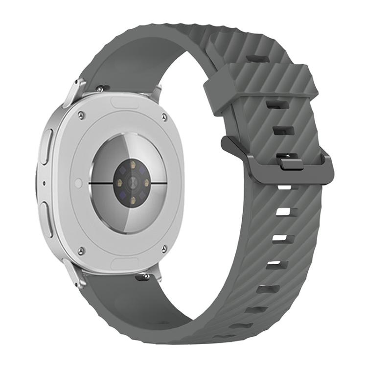 For Samsung Galaxy Watch8 / Watch8 Classic Black Buckle Spruce Silicone Watch Band(Space Gray) by bashfashion