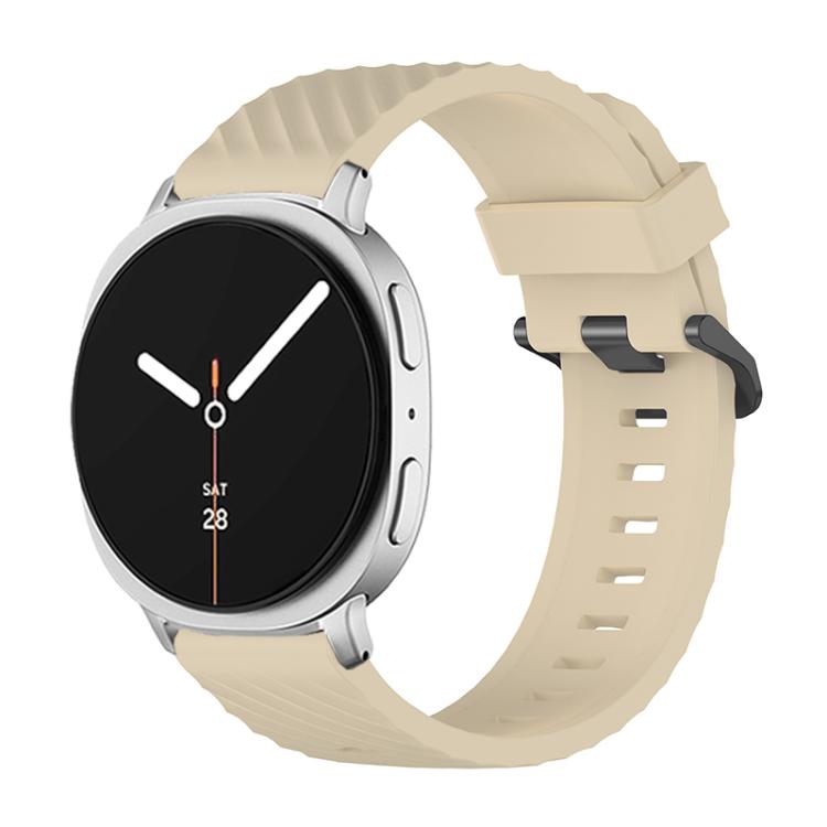 For Samsung Galaxy Watch8 / Watch8 Classic Black Buckle Spruce Silicone Watch Band(Beige) by bashfashion