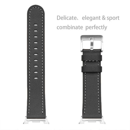 For Samsung Galaxy Watch8 / Watch8 Classic Round Tail Square Buckle Leather Watch Band(Black) by bashfashion