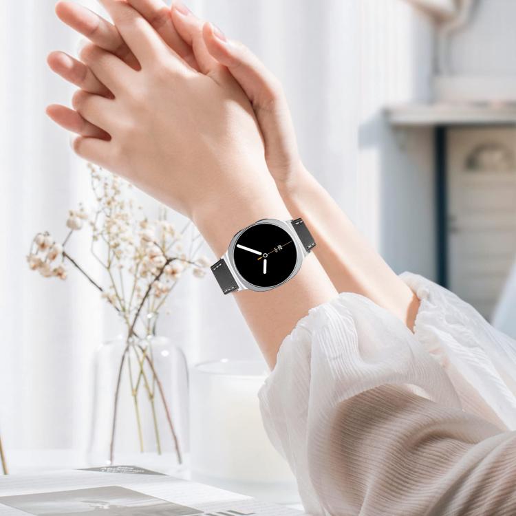 For Samsung Galaxy Watch8 / Watch8 Classic Round Tail Square Buckle Leather Watch Band(Black) by bashfashion