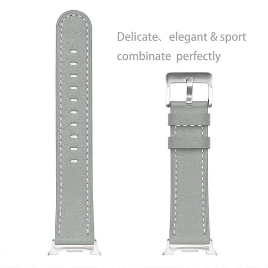 For Samsung Galaxy Watch8 / Watch8 Classic Round Tail Square Buckle Leather Watch Band(Gray) by bashfashion