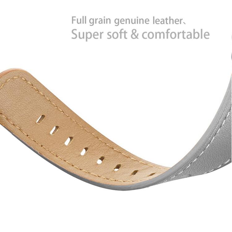 For Samsung Galaxy Watch8 / Watch8 Classic Round Tail Square Buckle Leather Watch Band(Gray) by bashfashion