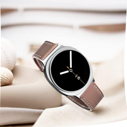 For Samsung Galaxy Watch8 / Watch8 Classic Round Tail Square Buckle Leather Watch Band(Cocoa) by bashfashion