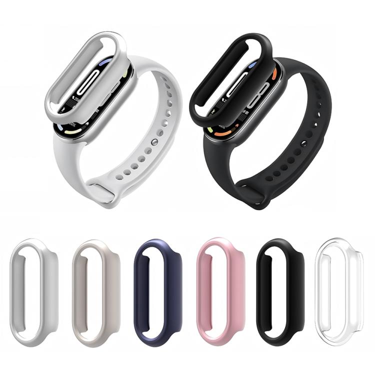 For Xiaomi Mi Band 8 / 9 Ceramic / 10 Ceramic Half Coverage Hollow PC Watch Protective Cover(Starlight) by bashfashion