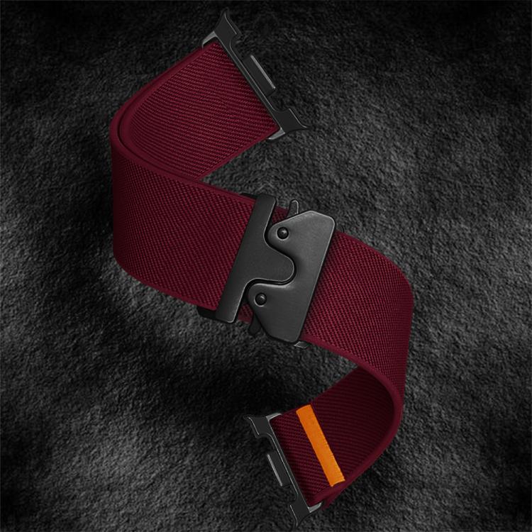 For Samsung Galaxy Watch8 / Watch8 Classic Parachute Buckle Stretch Nylon Watch Band(Wine Red) by bashfashion