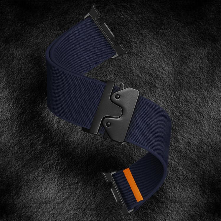 For Samsung Galaxy Watch8 / Watch8 Classic Parachute Buckle Stretch Nylon Watch Band(Dark Blue) by bashfashion