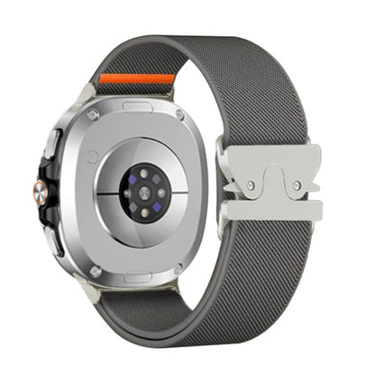 For Samsung Galaxy Watch8 / Watch8 Classic Parachute Buckle Stretch Nylon Watch Band(Dark Gray) by bashfashion