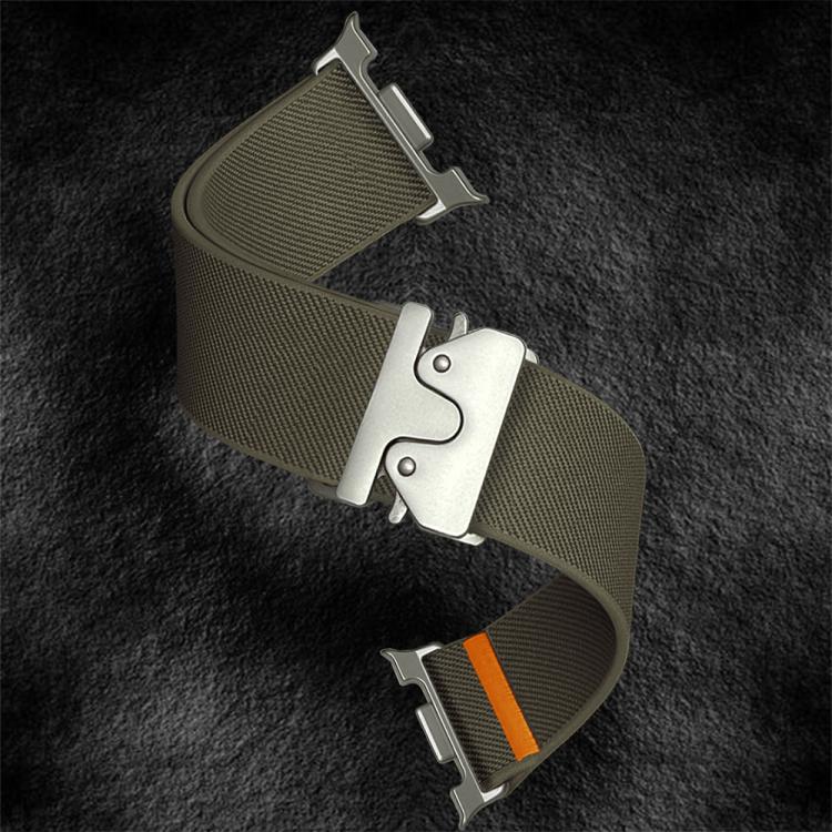 For Samsung Galaxy Watch8 / Watch8 Classic Parachute Buckle Stretch Nylon Watch Band(Army Green) by bashfashion