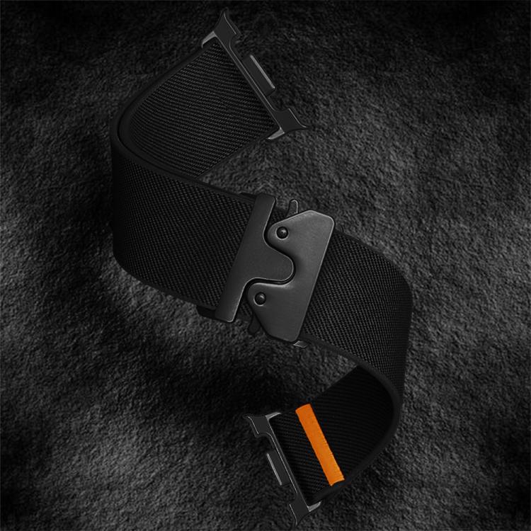 For Samsung Galaxy Watch8 / Watch8 Classic Parachute Buckle Stretch Nylon Watch Band(Black) by bashfashion