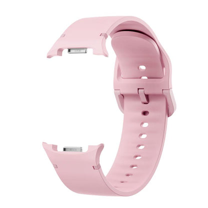 For Samsung Galaxy Watch8 44mm Rhombic Texture Bezel and Solid Color Stitched Silicone Watch Band(Light Pink Silver) by bashfashion