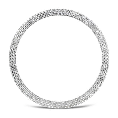 For Samsung Galaxy Watch8 40mm Rhombic Texture Bezel and Solid Color Stitched Silicone Watch Band(Starlight Silver) by bashfashion