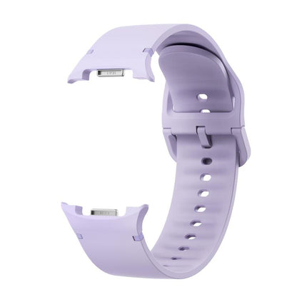 For Samsung Galaxy Watch8 40mm Rhombic Texture Bezel and Solid Color Stitched Silicone Watch Band(Official Purple Silver) by bashfashion