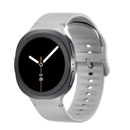 For Samsung Galaxy Watch8 40mm Rhombic Texture Bezel and Solid Color Stitched Silicone Watch Band(Gray Black) by bashfashion