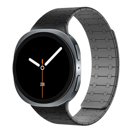 For Samsung Galaxy Watch8 / Watch8 Classic Integrated Magnetic Silicone Watch Band(Black+Gray) by bashfashion