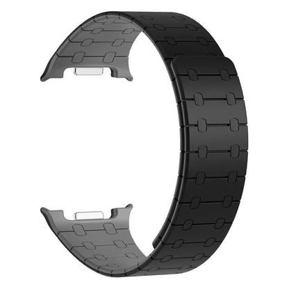 For Samsung Galaxy Watch8 / Watch8 Classic Integrated Magnetic Silicone Watch Band(Black+Gray) by bashfashion