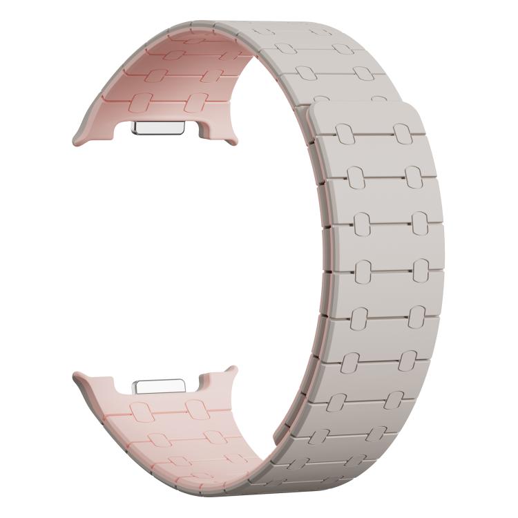 For Samsung Galaxy Watch8 / Watch8 Classic Integrated Magnetic Silicone Watch Band(Starlight+Pink) by bashfashion