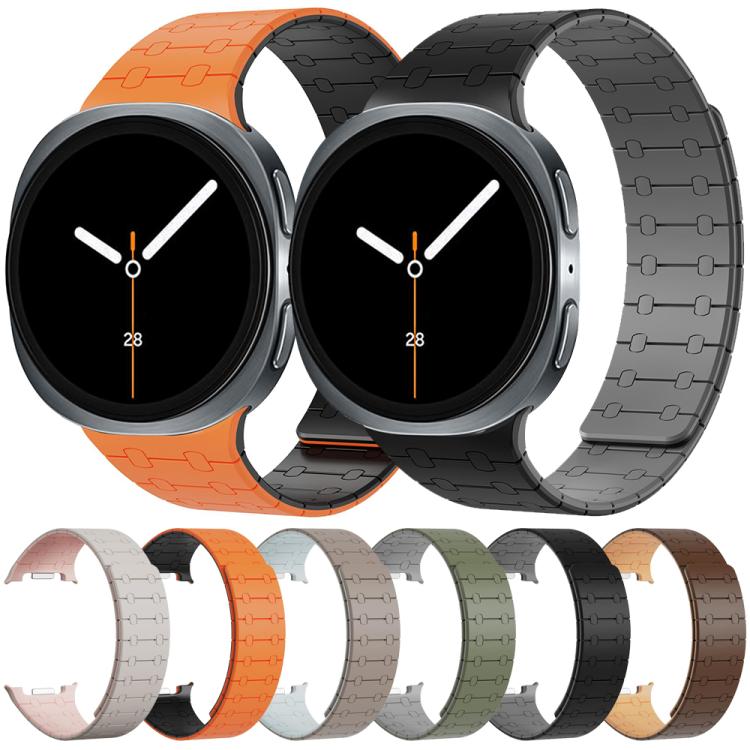 For Samsung Galaxy Watch8 / Watch8 Classic Integrated Magnetic Silicone Watch Band(Dark Brown+Light Brown) by bashfashion
