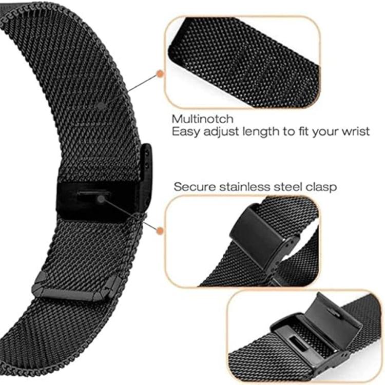 For Garmin Venu X1 Double Buckle Milanese Stainless Steel Watch Band(Black) by bashfashion