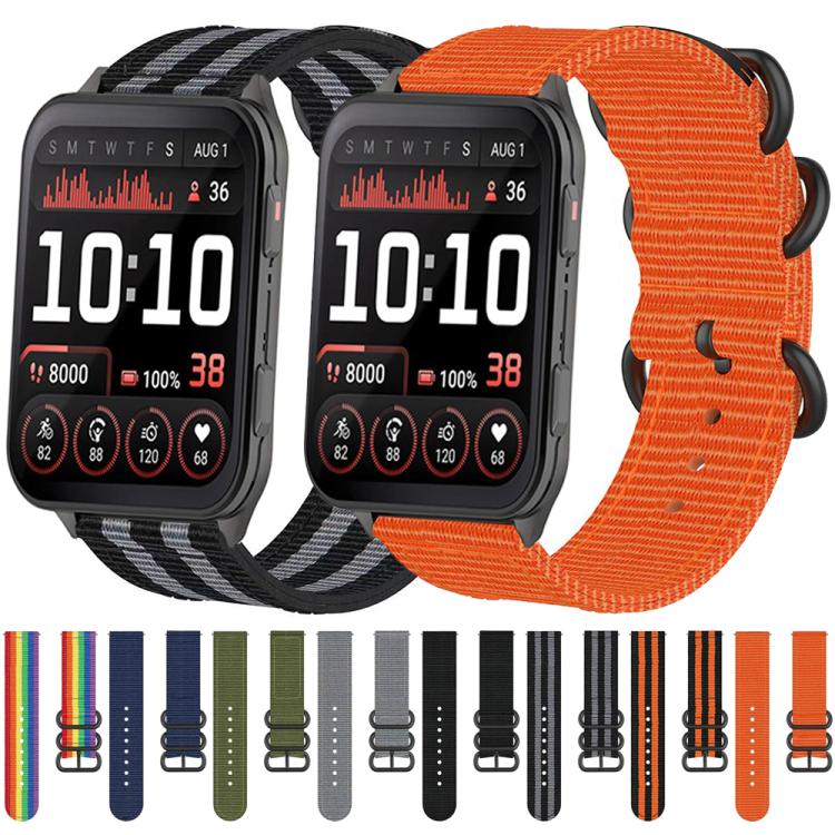 For Garmin Venu X1 Ring Buckle Nylon Canvas Watch Band(Black) by bashfashion