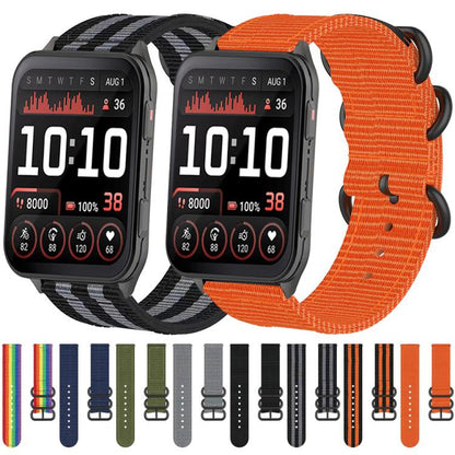 For Garmin Venu X1 Ring Buckle Nylon Canvas Watch Band(Black Gray) by bashfashion