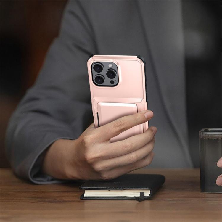 For iPhone 16 Pro Kalebol Flip Card Wallet Holder Shockproof Phone Case(Gray) by Kalebol